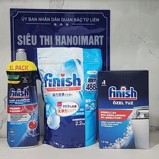 Combo bột rửa chén finish 2.2kg + muối rửa chén Finish 1.2kg + bóng Finish 800ml dùng cho máy rửa chén