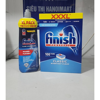 Combo 100 viên rửa bát finish và nước làm bóng Finish 750ml