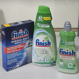 Combo Nước rửa bát Finish Gel eco + muối finish 1.2kg + nước trợ xả finish, bột finish 2.5kg, viên finish máy rửa bát