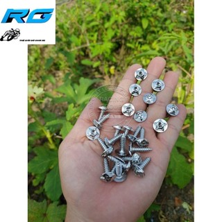 Ốc dàn áo xe máy răng xoắn 5li18 salaya, gr5 lục bảo