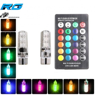 Đèn Led Điều Khiển Từ Xa Gắn Xi Nhan Xe Máy, Oto - Led Chân T10 Bảy Màu
