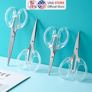 Kéo cắt văn phòng cán trong suốt pk1 lưỡi thép không gỉ 12 - 16 cm - cắt giấy thủ công