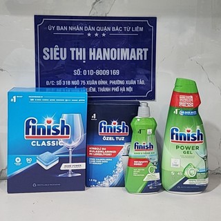 Combo Nước làm bóng hữu cơ Finish Eco 0% + 90 Viên rửa bát Finish classic + Muối rửa bát Finish 1.5kg