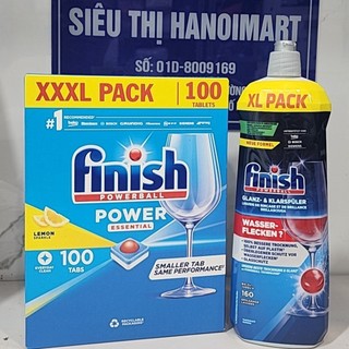 Combo Viên rửa chén Finish 90 viên + Nước làm bóng Finish 400ml + Tặng 4 viên Finish