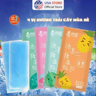 Gói 2 Miếng Dán Lạnh Làm Mát Cơ Thể Chống Nóng Hạ Sốt Hương Thơm Trái Cây Mùa Hè
