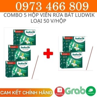 Combo 250 viên rửa bát Ludwik (50x5 hộp), GIÁ TỐT NHẤT, DATE MỚI NHẤT