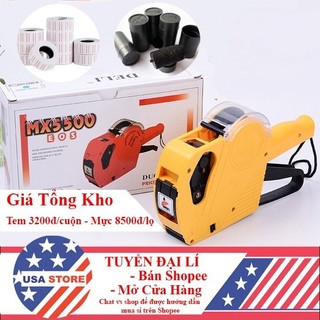 [Tặng Cuộn Tem + Lọ Mực] Máy Bắn Giá Tiền Có Nắp Đậy - Súng Bấm In Ghi Dán Giá - Bảo Hành 3 Tháng
