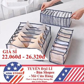 Hộp Vải Lưới Đựng Đồ Lót L8 - Đựng Tất Vớ Nhiều Ngăn - Khay Xếp Chia Ô Đựng Đồ Để Tủ Quần Áo