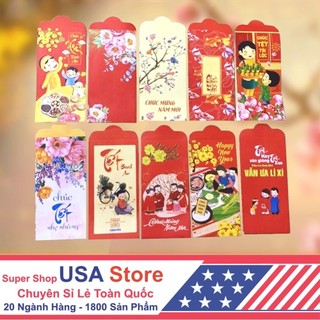 Combo 10 Phong Bao Lì Xì Giấy Cỡ To Tết 2024 Cực Đẹp