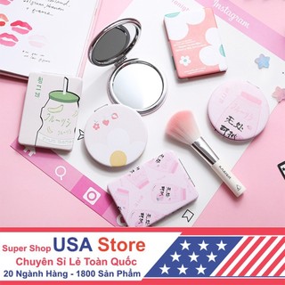 Gương Trang Điểm Cao Cấp G6 Tròn, Soi Bé Nhỏ Bạn Gái Cầm Tay Di Động Mini Hàn Quốc Bỏ Túi