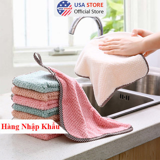 Khăn Lau Tay Viền Đan T5 25X26Cm - Lau Bát Chén Đĩa Nhà Bếp Dày Dặn Đa Năng - Sợi Cotton Thấm Hút Nước