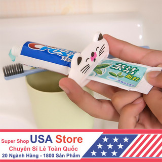 Dụng Cụ Ép Lấy Kem Đánh Răng Mặt Cười Con Thú - Kẹp Nặn Tuýp Sữa Rửa Mặt, Kem Dưỡng Da Chống Lãng Phí