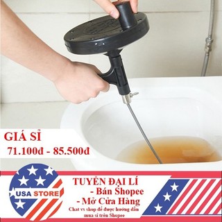 Dụng Cụ Thông Cống Lò Xo Dài 5 Mét/7 Mét - Có Tay Cầm Xoay - Đen/Đỏ - Kéo Rác, Lông Tóc Thông Đường Ống