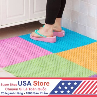 AN Thảm Nhựa Họa Tiết Đan Chéo 25x25cm Lát Sàn Sạch Sẽ - Nhựa Dày