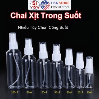 Chai Lọ Chiết Mỹ Phẩm, Nước Hoa Trong Suốt - Dụng Cụ Hũ Chiết Cồn Khử Khuẩn Dạng Xịt Du Lịch