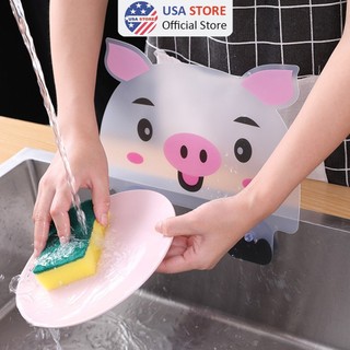 Tấm Chắn Nước Hoạt Hình V6 Cute Khi Rửa Bát Thông Minh - Vách Ngăn Chắn Bồn Rửa Chén Chống Bắn Nước