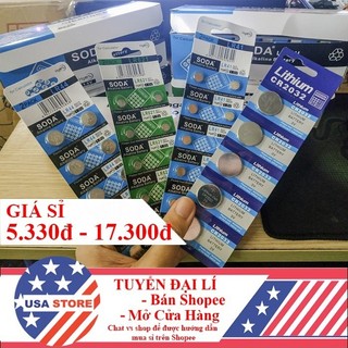 Bán Sỉ 1 Vỉ Pin Cúc Áo Đồng Hồ Đủ Loại AG/CR/LR- Chọn Mã - Có Bảng Quy Đổi Mã Pin