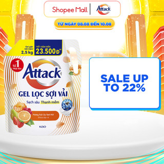 Gel giặt attack hương trái cây tươi mát túi 2.5kg