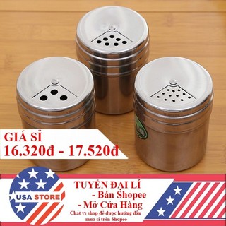 [Sale Sốc] Lọ Đựng Gia Vị, Đựng Tăm Inox Nhà Hàng Gia Đình Xoay
