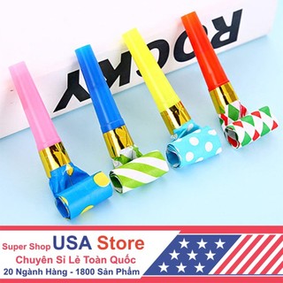 Còi Thổi Dài Cho Tiệc Sinh Nhật - Kèn Thổi Hơi Le Le Lưỡi Co Dãn Cho Tiệc Party Color Nhiều Màu