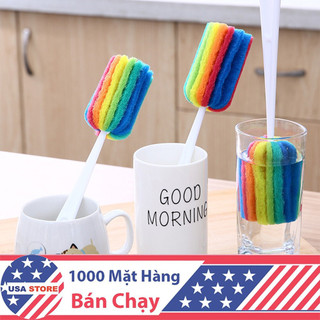Cây Rửa Cốc Ly 7 Màu - Dụng Cụ Cọ Bọt Biển Rửa Vệ Sinh Bình Sữa