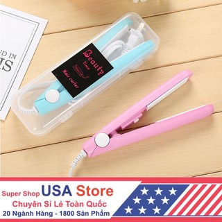 Máy Ép Là Duỗi Dập Xù Tóc Cute, Cầm Tay Mini Một Màu - Kẹp Tóc Thẳng Tạo Kiểu Tóc M002 Có Hộp