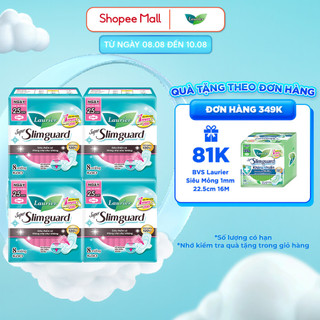 Combo 4 gói BVS Laurier siêu mỏng bảo vệ 1mm 25cm 8 miếng