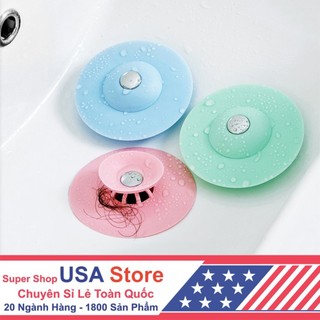 Nắp chặn lọc rác bồn rửa bát bật mở - nắp đậy silicon chặn lông tóc bồn tắm, rửa mặt - ngăn mùi nắp cống