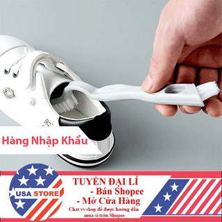 Chổi Cọ Đánh Giày Dép Kiểu 2 Đầu Chuyên Dụng - Vệ Sinh Những Chỗ Hẹp, Sâu Của Giầy