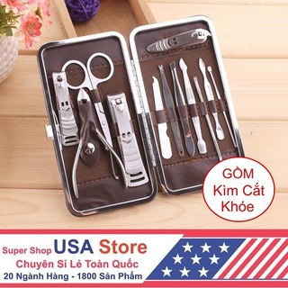 Bộ Sửa Bấm Móng Tay - Móng Chân 12 Món Thép Cao Cấp (Gồm Cả Kìm Cắt Khóe Xịn)