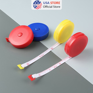 Thước Dây Cuộn Rút Thu Tự Động Hộp Tròn 1.5 Mét - Đo Eo, Vòng Bụng Sức Khỏe - Quà Tặng Sản Phẩm Giảm Cân