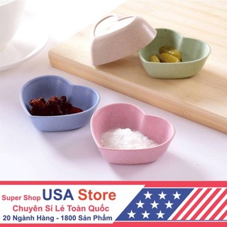 Đĩa Đựng Gia Vị 1 Ngăn Hình Trái Tim - Chén Bát Nhỏ Đựng Nước Mắm, Nước Chấm, Xì Dầu Để Bàn Ăn Lúa Mạch