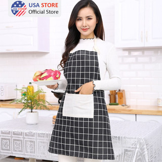 Tạp Dề Vải May Cotton Cao Cấp - Tạp Dề Làm Bánh, Nấu Ăn, Phục Vụ, Pha Chế Decor Hàn Quốc (Họa Tiết Caro)