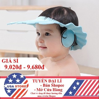 Mũ Gội Đầu Tắm Chắn Nước, Chắn Bọt Cho Bé - Nón Hỗ Trợ Cắt Tóc An Toàn Cho Bé