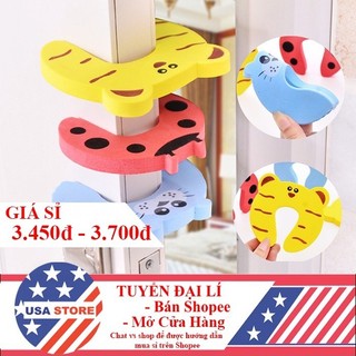 Miếng Xốp Cài Chặn Cửa Hình Thú Đáng Yêu Chống Kẹp/Kẹt Tay Bé - Chống Va Đập Cửa Sập, Chặn Gió