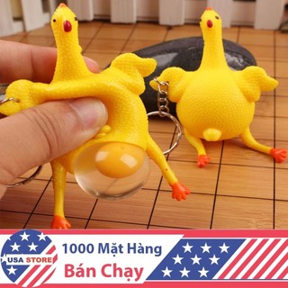Móc Chìa Khóa Gà Đẻ Trứng Thú Vị - Bóp Tay Biến Thái - Bộ Sản Phẩm Đồ Bóp Giảm Stress