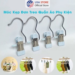 Móc Kẹp EE1 MỚI Treo Quần Áo, Mũ, Nón ,Tất, Vớ Bằng Inox Bọc Nhựa PVC Chắc Chắn Tiện Ích, Đa Năng