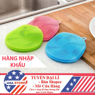 Miếng Rửa Bát Rửa Chén Đĩa Đa Năng Silicon Siêu Việt - Miếng Cọ Xoong Nồi Chảo