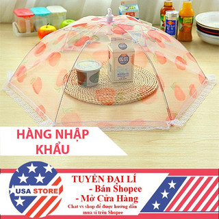 Lồng Bàn Đậy Thức Ăn Lưới Chiếc Lá/Bướm 64cm Gấp Gọn Bàn Ăn