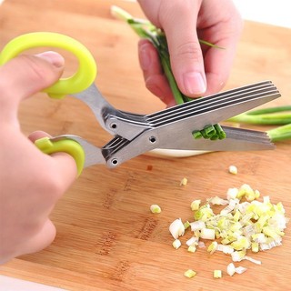 Kéo Cắt Hành Inox Nhiều Lưỡi  - Cắt Nhỏ Hành Lá, Cắt Đồ Ăn 5 Lưỡi Thông Minh, Siêu Nhanh Kiểu 1