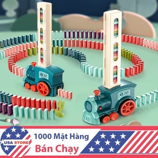 (Kèm Bộ Thanh Domino) Đồ Chơi Tàu Hỏa - Xe Lửa Xếp DOMINO Tự Động, Phát Nhạc Thông Minh Cho Bé Yêu