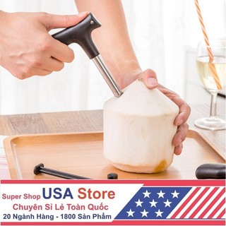 Dụng Cụ Khui Dừa Lấy Nước Bằng Tay - Cây Đục Lỗ Quả Dừa Siêu Nhanh - Inox Loại 1