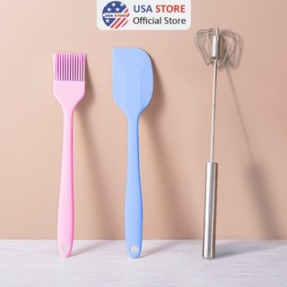 Bộ 3 Dụng Cụ Làm Bánh Chuyên Nghiệp Chất Lượng Cao - Phới Spatula - Quết Dầu - Đánh Bột
