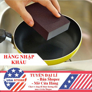 Miếng Cọ Xoong Nồi Chảo - Đồ Inox - Cọ Chà Bồn Sứ Không Xước - Loại 1 Màu Cát Nâu Chất Lượng Cao