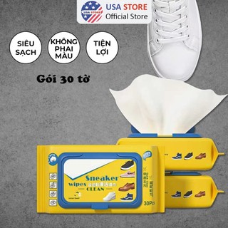 Khăn Giấy Lau Giày Siêu Sạch SNEAKER Vàng T1 - Hộp 30 Tờ Siêu Hot Không Hoá Chất Làm Hại Vải