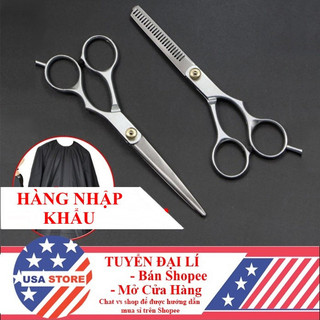 Kéo Cắt Tóc - Tỉa Tóc Răng Cưa - Áo Chùm Tạo Mẫu Nam Nữ Gia Đình - Kéo Thép Siêu Bền Hớt Tóc Cho Bé