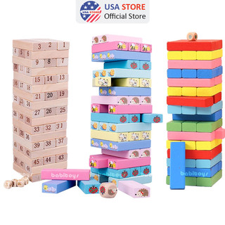 Bộ Đồ Chơi Rút Gỗ 54 Thanh Xếp Hình Domino Xả Stress - Trò Chơi Gắn Kết Gia Đình
