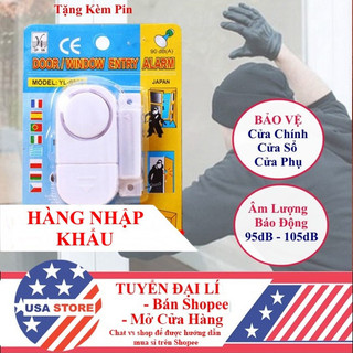 Chuông Từ Cảm Biến Gắn Cửa Báo Động Chống Trộm Loại 1, Nhỏ Gọn, Bí Mật, Ấm Thanh 90Db - Kèm Sẵn Pin