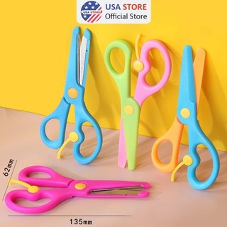 Kéo Cắt Thủ Công A7 Phủ Nhựa Bảo Vệ Bé - Lưỡi Thép - Cắt Giấy Học Sinh