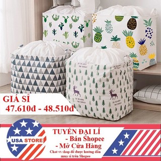 Xọt Đựng Quần Áo Decor 100 Lít - Có Dây Rút Sạch Sẽ - Xọt Đựng Chăn Màn Cất Mùa Đông Siêu Lớn- 50x40x50cm